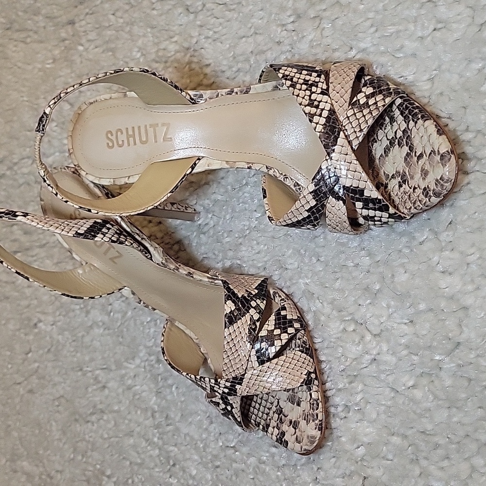 NEW KEEFA SCHUTZ snake Print Sling Back Heels Size 7 - Picture 8 of 16